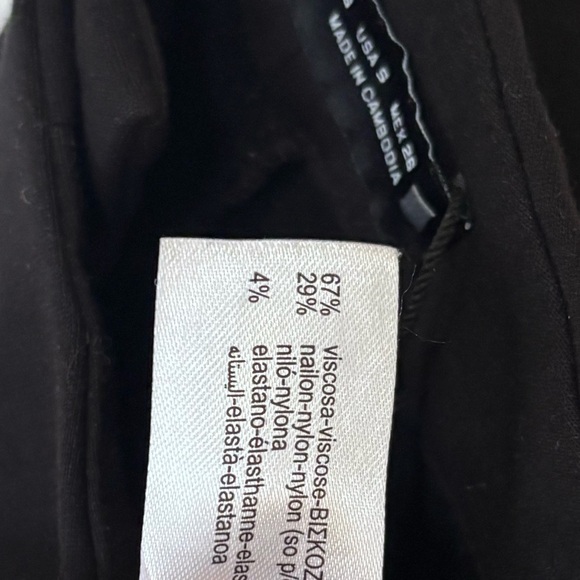 Zara| Classic Black Fit & Flare Wide Bottom Stretch Knit Pants Sz S - Picture 5 of 6